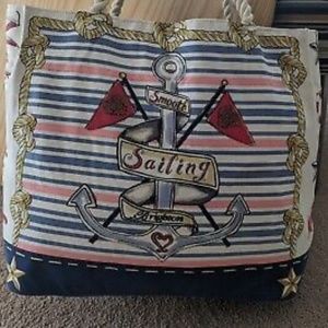 Brighton Sail Into Summer Canvas Large Beach Tote Collectible 2014 Nautical